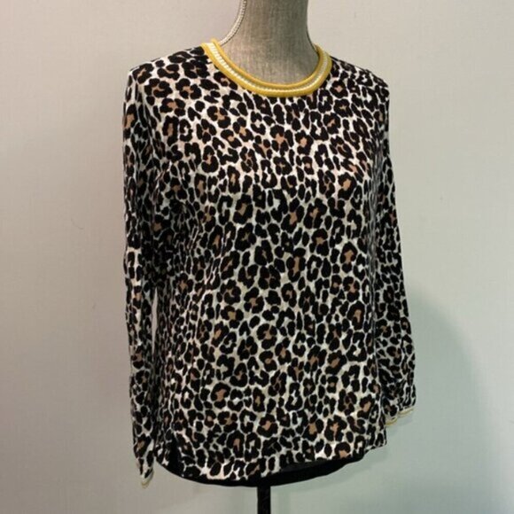 Olsen Leopard print long sleeve sweater Medium pullover - Picture 13 of 16